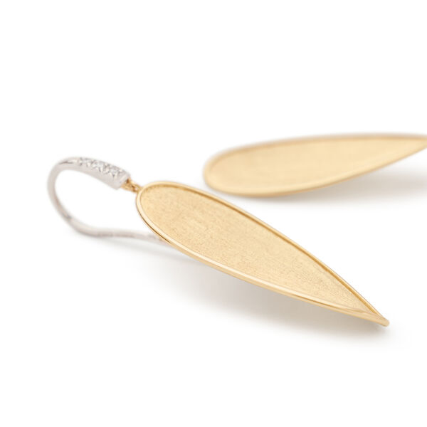 Lunaria Twist Yellow Gold and Diamond Drop Earrings